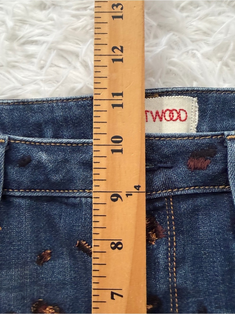 Driftwood Womenβs Jackie Embroidered Cheetah Skinny Jeans Size 29 Blue pockets - Picture 7 of 10